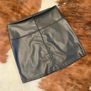 SOLD OUT NWT Black Faux Leather Mini Skirt Size Small